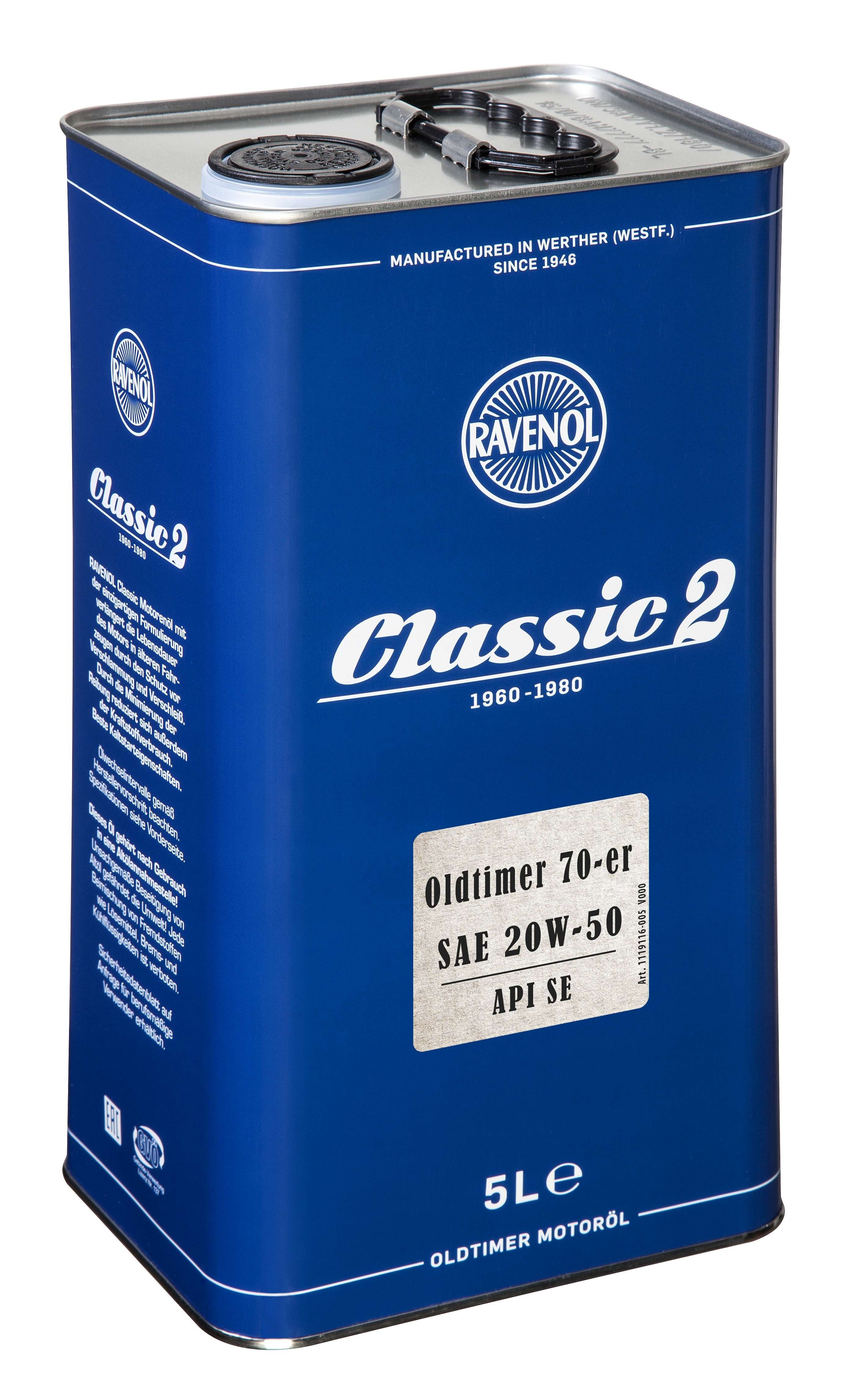RAVENOL 20W-50 Oldtimer Classic 70's 5L
